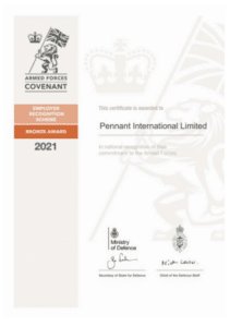 PENNANT PRESENTED WITH BRONZE AWARD FROM THE DEFENCE EMPLOYER RECOGNITION SCHEME 2 bronzeaward