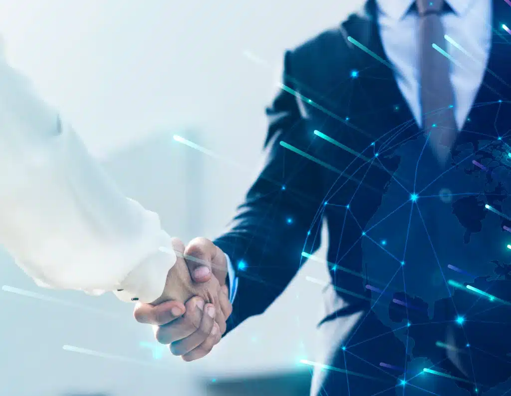 corporate business handshake partners