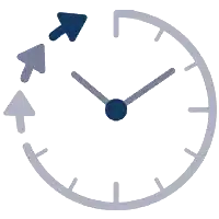 An icon of a clock with a spanner as a hand